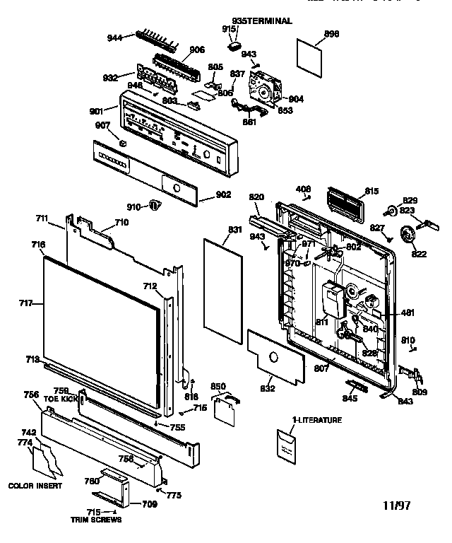 Escutcheon & door assembly