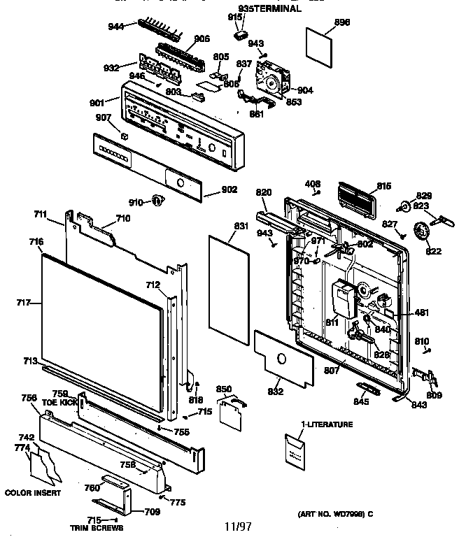 Escutcheon & door assembly