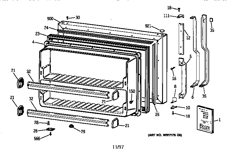 Freezer door