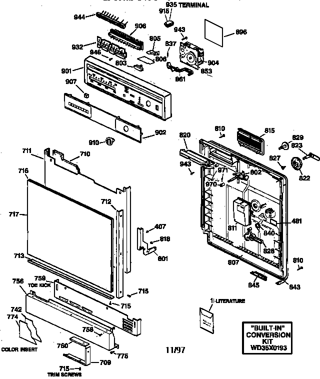 Escutcheon & door assembly