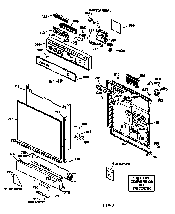 Escutcheon & door assembly