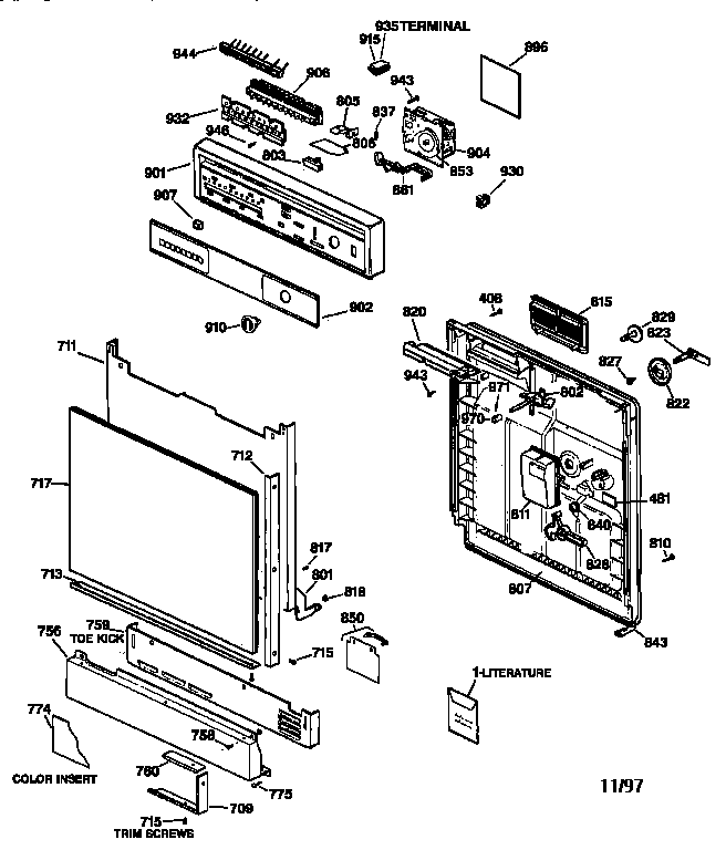 Escutcheon & door assembly