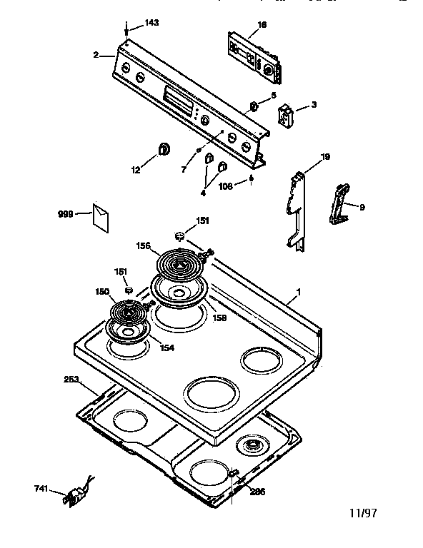 CONTROL PANEL & COOKTOP