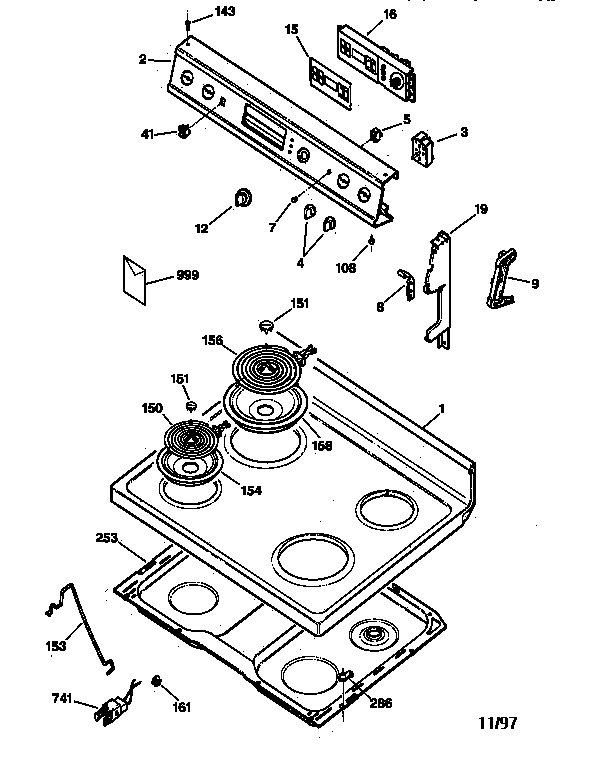 CONTROL PANEL & COOKTOP