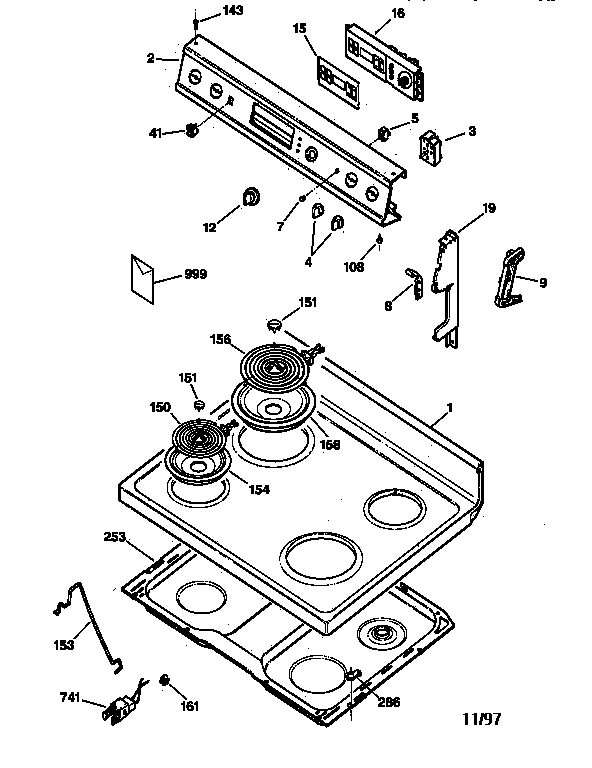 CONTROL PANEL & COOKTOP