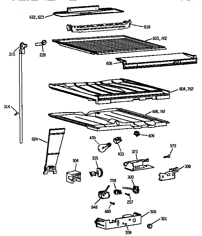 Compartment separator parts