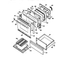 GE JBP75AY2 door & drawer parts diagram