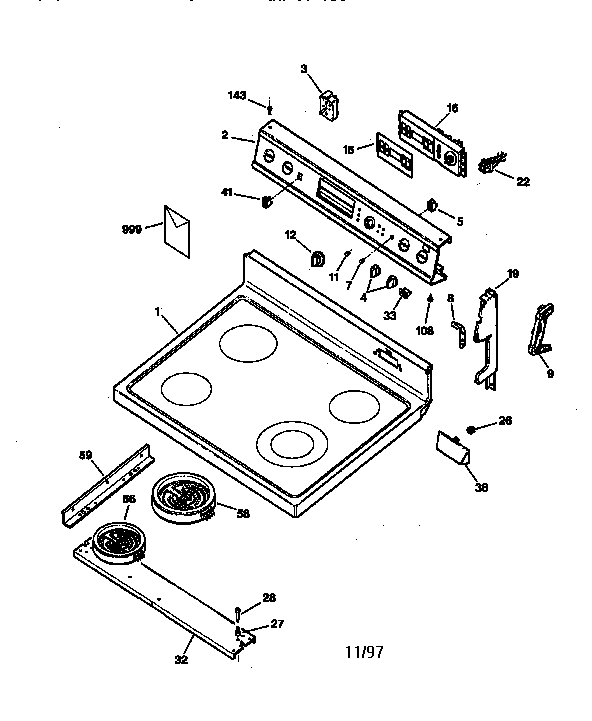 Control panel & cooktop