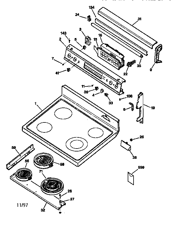 CONTROL PANEL & COOKTOP