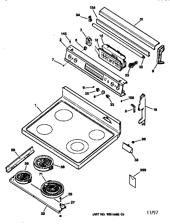 CONTROL PANEL & COOKTOP