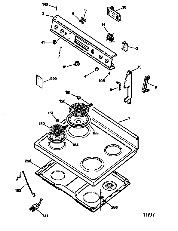 CONTROL PANEL & COOKTOP