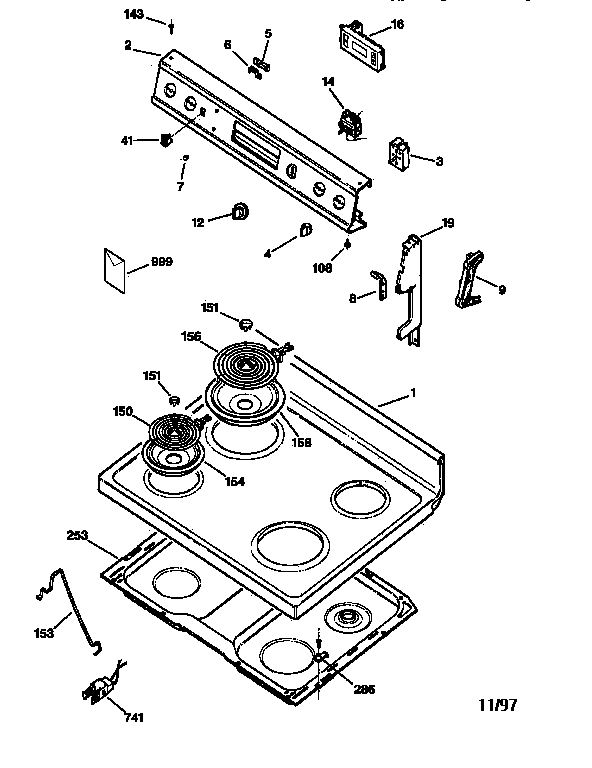 CONTROL PANEL & COOKTOP