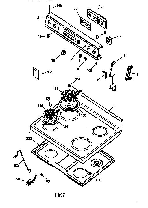 CONTROL PANEL & COOKTOP