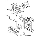 Hotpoint HDA3220Z00BB escutcheon & door assembly diagram
