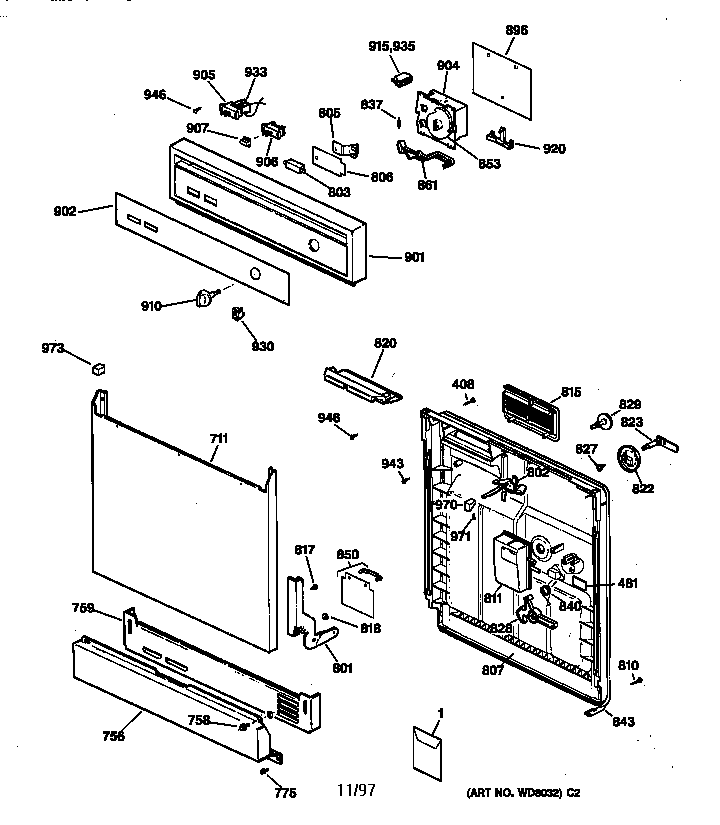 Escutcheon & door assembly