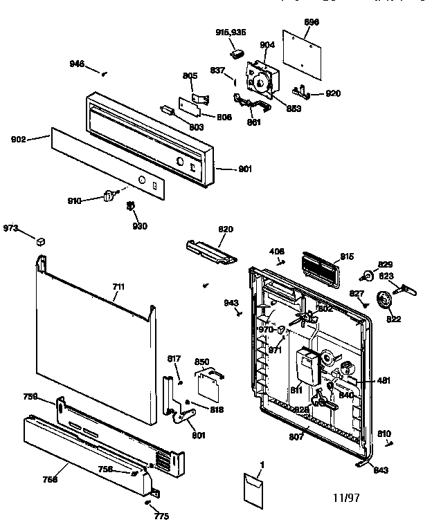 Escutcheon & door assembly