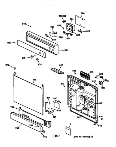 Escutcheon & door assembly