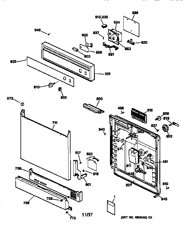Escutcheon & door assembly