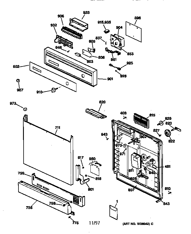 ESCUTCHEON & DOOR ASSEMBLY