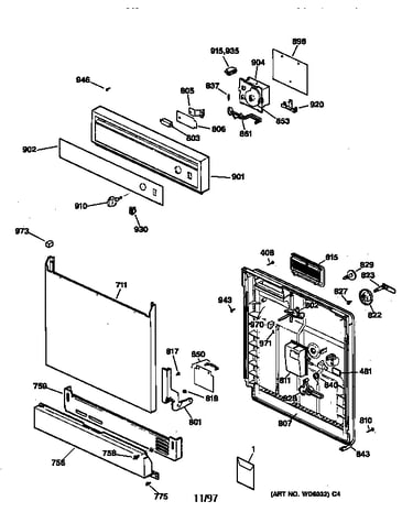 Escutcheon & door assembly