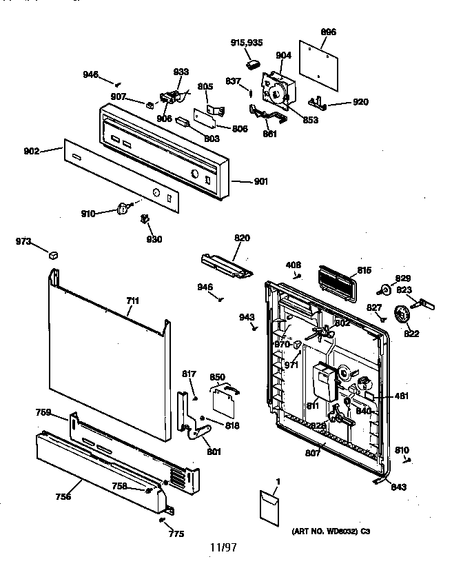 ESCUTCHEON & DOOR ASSEMBLY