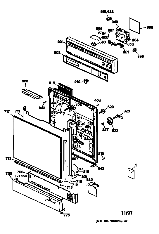 Escutcheon & door assembly