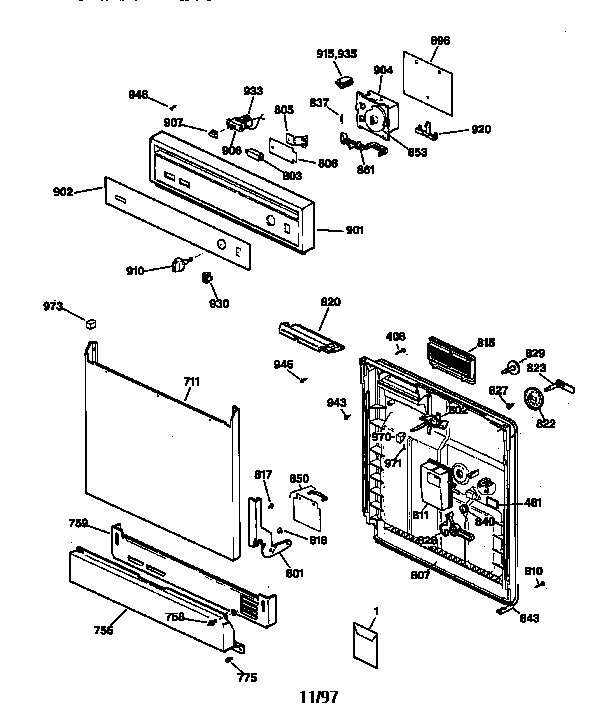 Escutcheon & door assembly