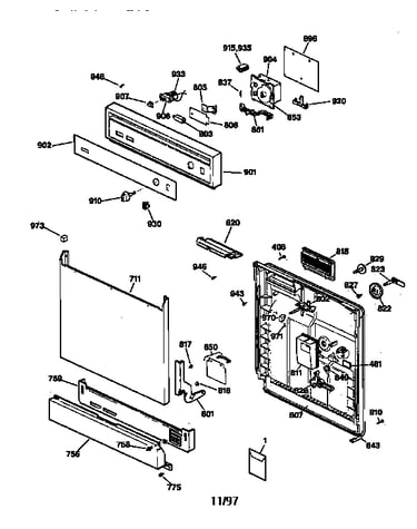 Escutcheon & door assembly