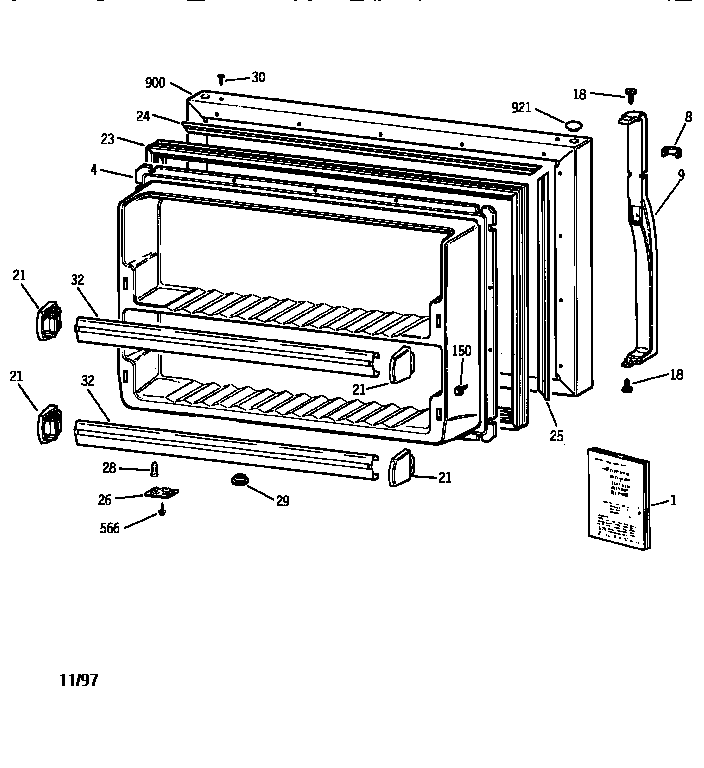 Freezer door