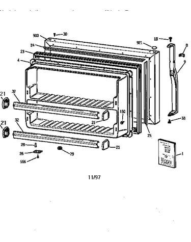 Freezer door