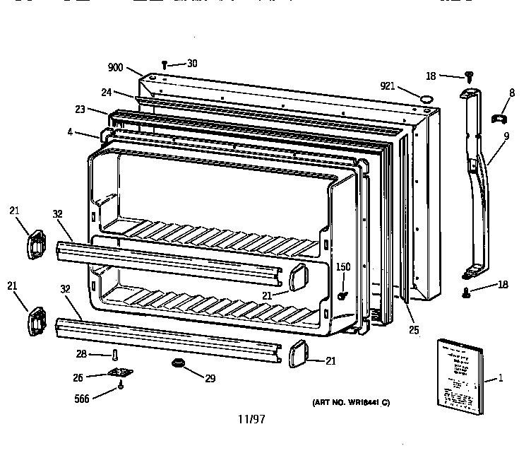 Freezer door