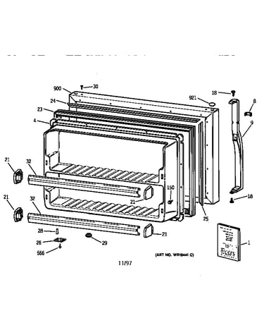 Freezer door