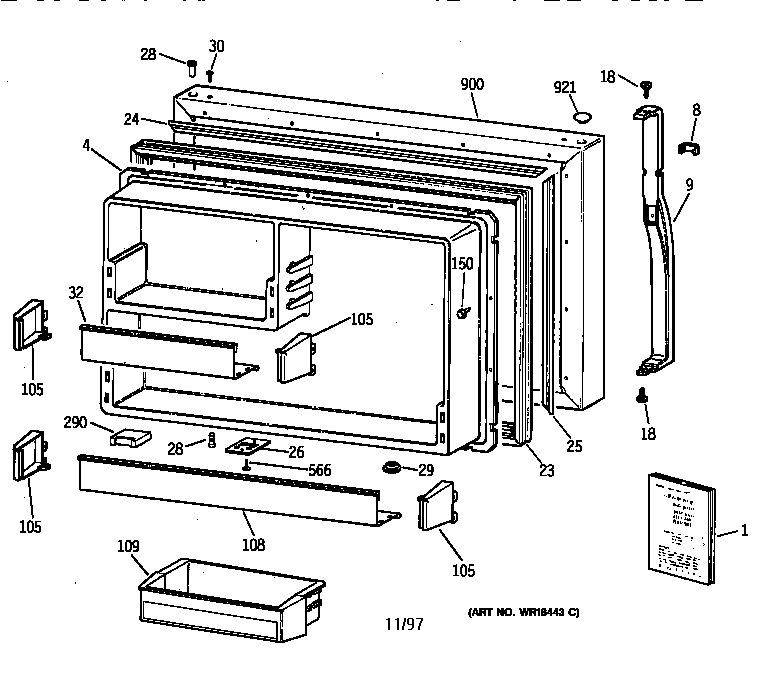 Freezer door