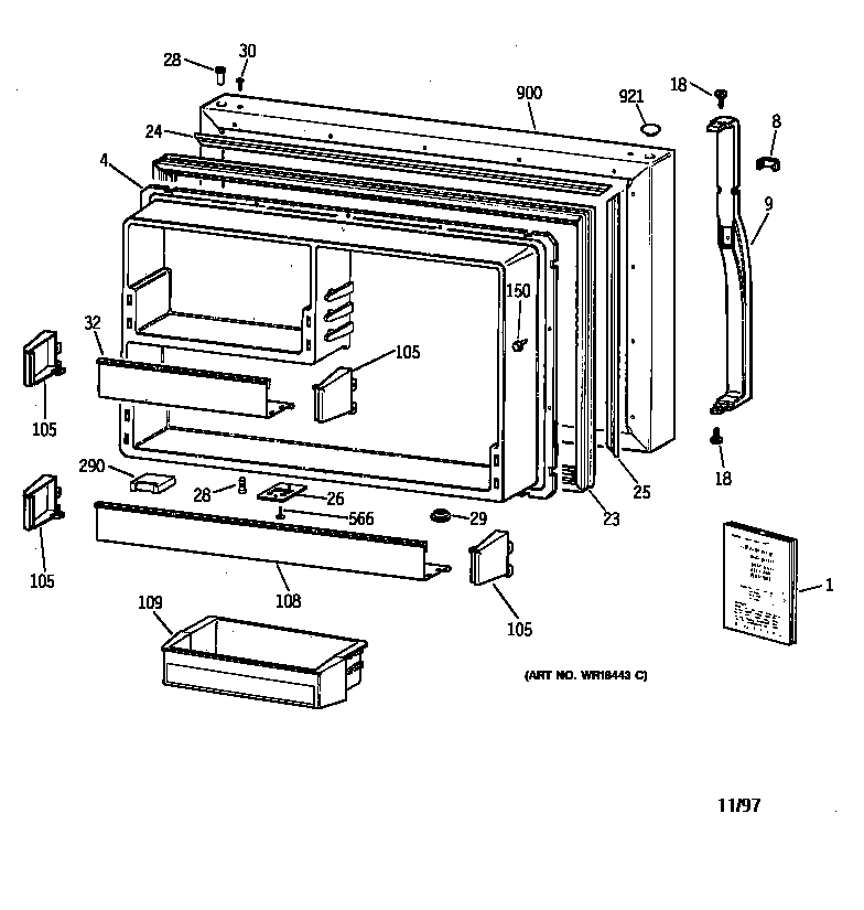 Freezer door