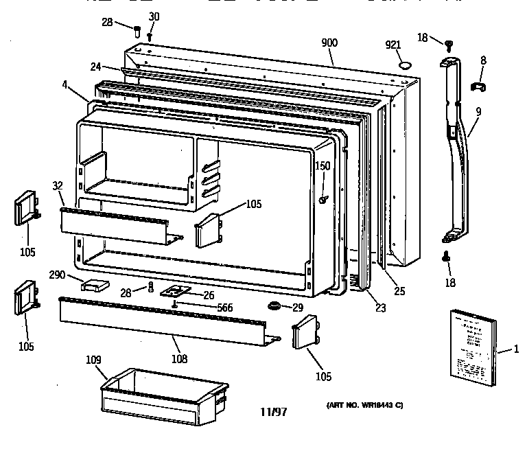 Freezer door