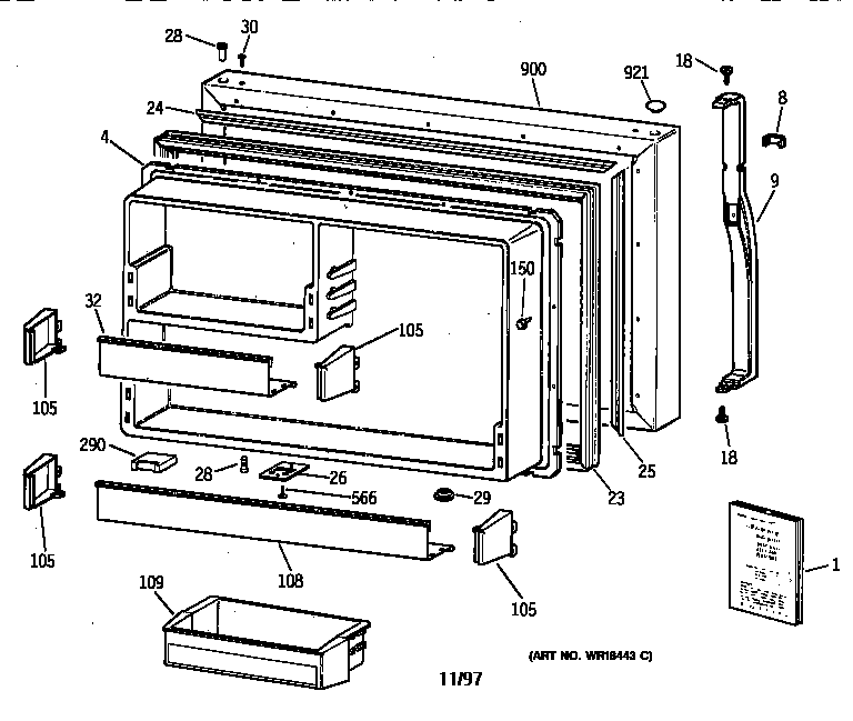 Freezer door