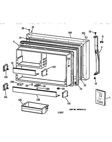 Freezer door