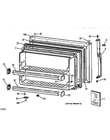 Freezer door
