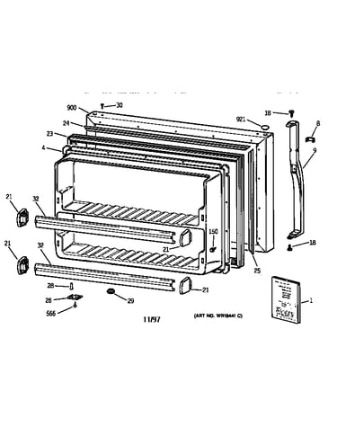 Freezer door