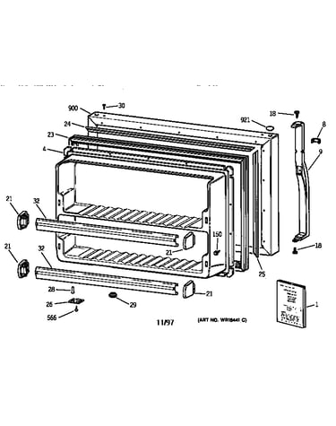 Freezer door