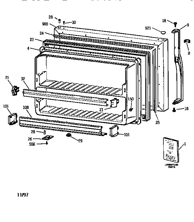 Freezer door