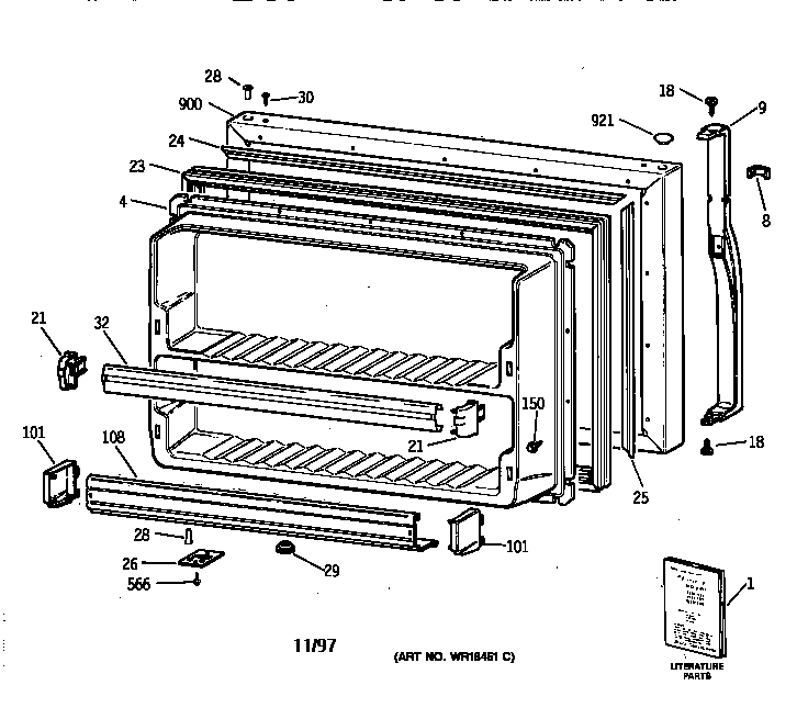 Freezer door