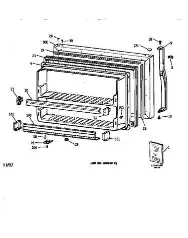 Freezer door