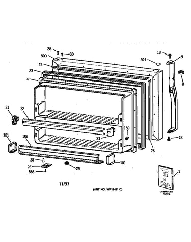 Freezer door