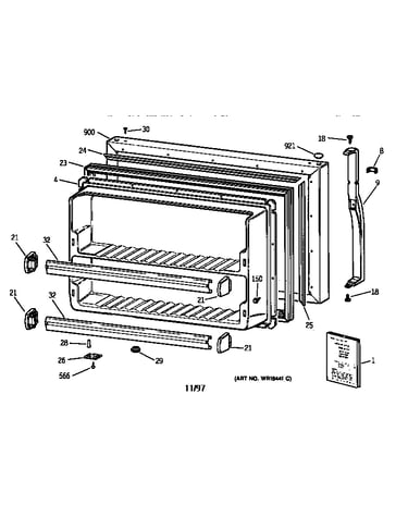 Freezer door