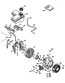 Fuel tank and flywheel assembly