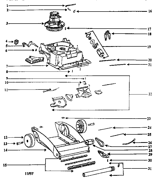 Nozzle and motor assembly