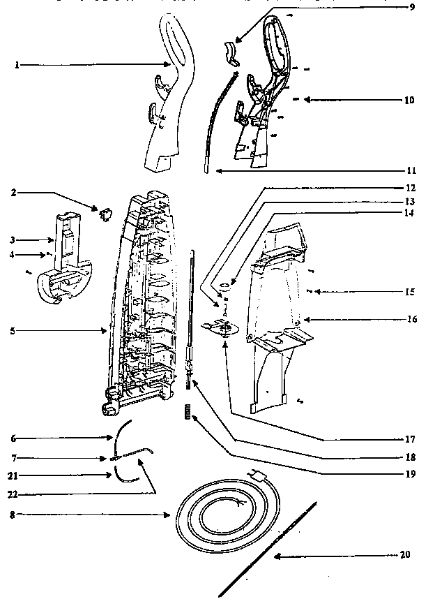 Handle and bag housing