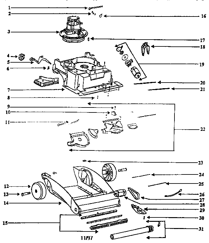 Nozzle and motor assembly