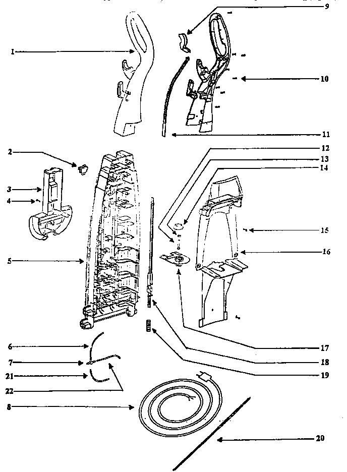 Handle and bag housing